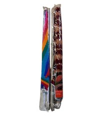 Two Patio Umbrellas: Sunbrella 6.5' And Rainbow Striped Pole Umbrella