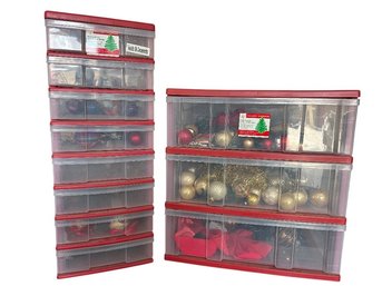 IRIS Plastic Holiday Storage Organizers With Christmas Ornaments