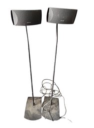 Pair Of Bose Speakers With Adjustable Floor Stands