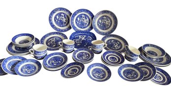 Blue Willow Transferware Partial Dinner Service Set