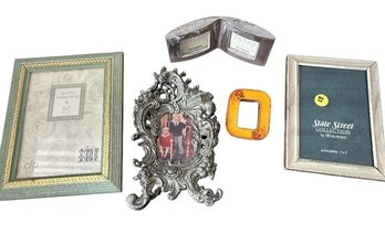 Lot Of Five Picture Frames, Various Styles And Materials
