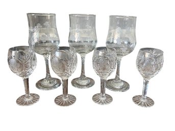 Crystal Stemware Set With Etched Shamrocks