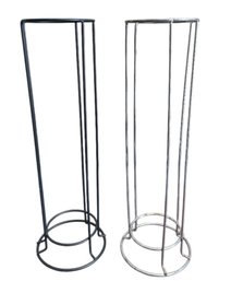 Pair Of Freestanding Wire  Holders Black Chrome