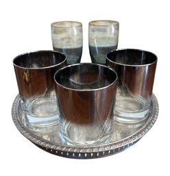 Vintage Drink Set With Glasses And Tray