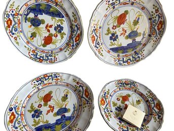 Royal Collection St. James's Palace London Hand-Painted Ceramic Dinner Plates With Peacock And Floral Motif