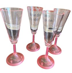 Pink-Tinted LED-Powered Champagne Flute Set