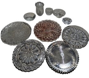 Vintage Pressed Glass Plate And Bowl Collection