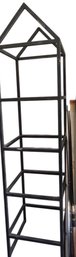 Freestanding Metal Shelving Unit With House-Shaped Frame, Black