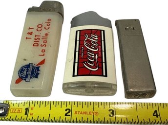 Collectible Vintage Lighters: Pabst Blue Ribbon, Coca-Cola, & King Gomini