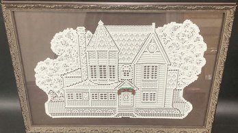 Framed Crochet Artwork - 24.25x17.25