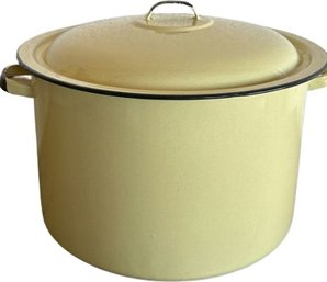 Vintage Enameled Stock Pot With Lid 12 Diameter X 8 H