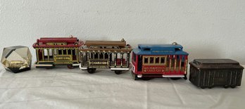 Lot Of Powell & Hyde Vtg Wooden Trains Cable Cars KK Rosetta CTC San Francisco 4.5in