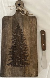 Stainless Steel & Mango Wood Cheese Board - 13Lx6W