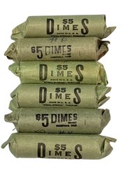 Collection Of Six Rolls Of $5 Dimes