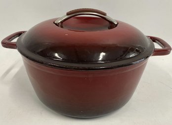 Red Enameled Cast Iron Dutch Oven - 6'Height