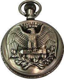 Sears Roebuck And Co. Pocket Watch 17 Jewels Working Hunting Scene - 2x2in