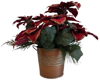 Red Poinsettia Decor Plant Christmas Decor, Made In China 17x7in
