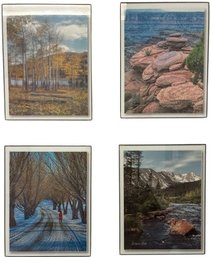 Set Of 4 Framed Landscape Art Prints Wall Decor By Octavio Noda