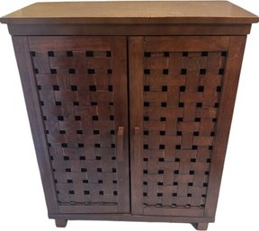 Small Cabinet With Woven Front, 26x11x33H