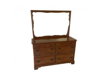 Ethan Allen Solid Maple And Birch Dresser With Mirror