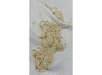 Multilayer Freshwater Pearl Necklace, Broken Chain-READ