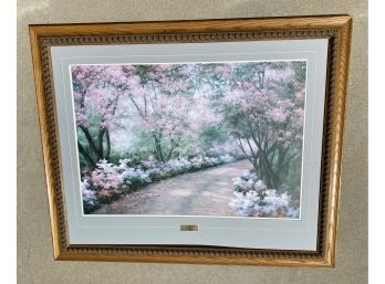 Azalea Walk 38x46 Wood Ornate Framed Art Print By Diane Romanello