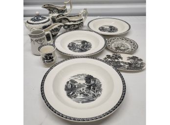 Vintage Black And White Porcelain China Collection
