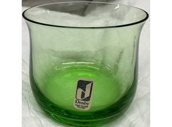 Green Denby Hand-blown Glass Votive, From Poland, 3 In.