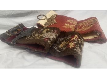 Pair Of Vintage Needlepoint Wall Banners