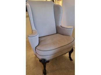 Oatmeal Colored Wingback Chair, 31Dx34Wx44.5H