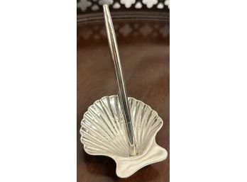 Tiffanys Sterling Silver Shell Pen Stand, 5 In.