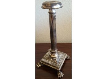 Silver Colored Vintage Candlestick Holder, 10'