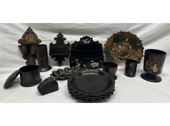 Antique Japanese Laquered Wood Collection