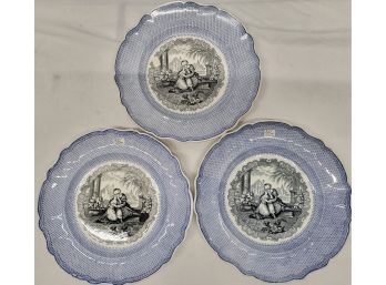 3 Byron Gallery Plates 'birds Of Abydos', 10diameter
