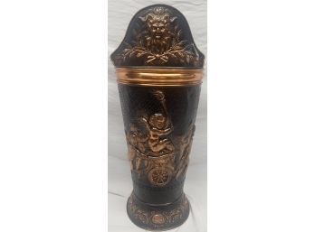 Black And Copper Colored Umbrella Holder/decor, 26 Inches Tall