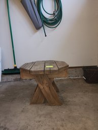 107 - RUSTIC SOLID WOOD X-BASE BENCH OR PLANT STAND