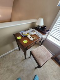 113 - DARK WOOD DROP-LEAF WRITING DESK
