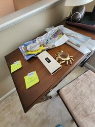 114 - ASSORTED PAPER ITEMS, WALLET, GOLD TONE DECOR & ACCESSORIES