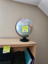 118 - VINTAGE WORLD GLOBE ON BLACK METAL STAND