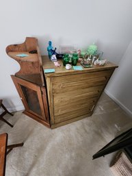 124 - RUSTIC WOODEN STORAGE CABINET / SIDEBOARD