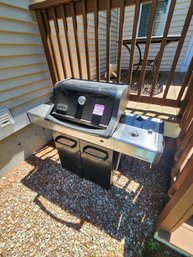 176 - CHAR-BROIL STAINLESS STEEL PROPANE GRILL WITH SIDE BURNER