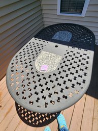 175 - METAL PATIO SET WITH CHAIRS - SEE PICTURES
