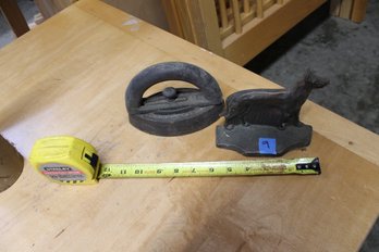 9  ANTIQUE IRON AND BOOK END