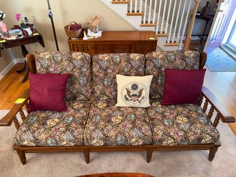 029 - SOLID WOOD OAK SOFA