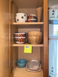 053 - CABINET OF ASSORTED BOWLS