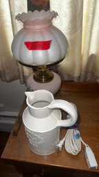 212 - Lamp And Milk Jar