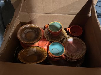 57- Orange Fiesta Ware Dish Set