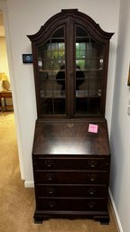 075 - VINTAGE SECRETARY HUTCH WITH DRAWERS