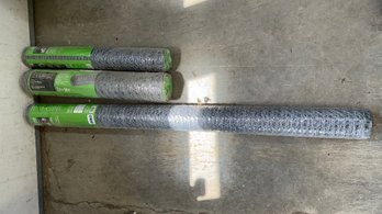 063 - THREE ROLLS OF METAL HARDWARE CLOTH FENCING