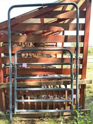 145 - 4 FT TALL BLACK METAL LIVESTOCK GATE PANEL